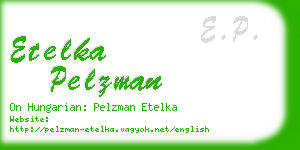 etelka pelzman business card